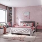 Jig-Tik Contact Paper Waterproof PVC Wallpapers Roll Embossed Europe Style Nordic 3D Sculpture Flower Wall Covering Modern Wall Décor (45L x 300W CM) (Pink/)