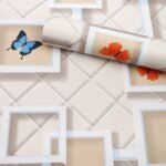 Jig-Tik Butterfly Wallpaper for Home Improvement Self-Adhesive Wallpaper Waterproof Old Furniture Vinyl Stickers Wooden Door Wardrobe Desktop PVC Wall Papers (45L x 300W CM) (AK 514)