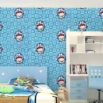 Jig-Tik Contact Paper Waterproof PVC Wallpapers Roll Embossed Europe Style Nordic 3D Sculpture Flower Wall Covering Modern Wall Décor (45L x 300W CM) (Blue Dora)