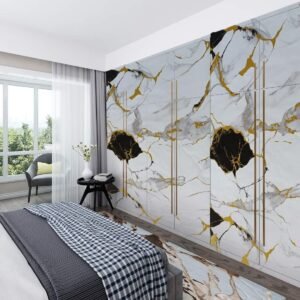 Jig-Tik 2025 Premium Wallpaper Stickers for Wall Kitchen Platform Home Decorative Waterproof Oil Proof 60W * 200L CM (White Black)