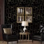 Jig-Tik Self Adhesive Black Waterproof Wallpaper Vinyl Stickers PVC Wall Papers (45L x 300W CM) (Black Gold Box)