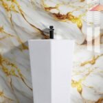 Jig-Tik Wallpaper Stickers for Wall Kitchen Platform Home Decorative Waterproof Oil Proof (60W * 200L CM) (White Gold)