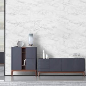 Jig-Tik Contact Paper Waterproof PVC Wallpapers Roll Embossed Europe Style Nordic 3D Sculpture Flower Wall Covering Modern Wall Décor (45L x 300W CM) (White M)