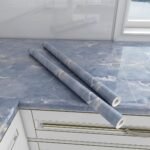 Jig-Tik Contact Paper Waterproof PVC Wallpapers Roll Embossed Europe Style Nordic 3D Sculpture Flower Wall Covering Modern Wall Décor (45L x 300W CM) (Blue-3)