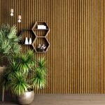 Jig-Tik Latest Stylish Wooden Louver Design Peel & Stick Large Size self Adhesive Wallpaper Sticker for Livingroom, Bedroom, Kidsroom (45L x 300W CM) (Brown Black LINE)