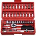 Jig-Tik 46 Piece Tool Kit & Screwdriver Socket Set | Multi-Purpose Combination Tool Case | Precision Hand Tool Set for Home, Car, Office & DIY Repairs