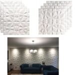 Jig-Tik 3D Brick Wallpaper for Wall | Self Adhesive Waterproof PE Foam DIY Wall Panels for TV Walls, Living Rooms, Bedrooms, Hotels & Cafés (70L * 70W CM) (White Chex)