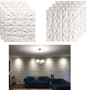 Jig-Tik 3D Brick Wallpaper for Wall | Self Adhesive Waterproof PE Foam DIY Wall Panels for TV Walls, Living Rooms, Bedrooms, Hotels & Cafés (70L * 70W CM) (White Chex)