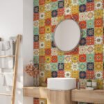 Jig-Tik Marble Wallpaper | Oil Proof & Waterproof | Vinyl Peel and Stick Wallpaper for Kitchen Countertops, Living Rooms, Bedrooms, Hotels & Cafés Furniture (60W × 200L CM) (Red)