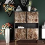 Jig-Tik Marble Wallpaper | Oil Proof & Waterproof | Vinyl Peel and Stick Wallpaper for Kitchen Countertops, Living Rooms, Bedrooms, Hotels & Cafés Furniture (60W × 200L CM) (Brown)