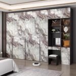 Jig-Tik Marble Wallpaper | Oil Proof & Waterproof | Vinyl Peel and Stick Wallpaper for Kitchen Countertops, Living Rooms, Bedrooms, Hotels & Cafés Furniture (60W × 200L CM) (White 43)