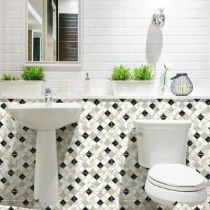 Jig-Tik New Vinyl Marble Wallpaper Peel and Stick Waterproof Wallpaper (60W * 200L CM) (JKE-HexaMarble)