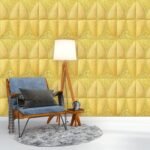 Jig-Tik 3D Brick Wallpaper for Wall | Self Adhesive Waterproof PE Foam DIY Wall Panels for TV Walls, Living Rooms, Bedrooms, Hotels & Cafés (70L * 77W CM) (3D GOLD-2)