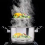 Jig-Tik Stainless Steel Vegetable Steamer Basket | Folding Expandable Veggie Steamer for Cooking (5.5 to 10.5 Inch) | Fits All Pots & Pans