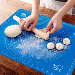 Jig-Tik Silicone Non-Stick Baking Mat Sheet | Reusable | Roti, Chapatti, Cake & Pastry Kneading Mat Board for Kitchen Platform (50x40 cm, Multicolor)