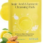 Jig-Tik Kojic Acid & Turmeric Cleansing Pads for Face | Brightening Exfoliating Pad for Dark Spots, Glowing Skin & Texture Improvement | Daily Facial Wipes for All Skin Types (60 Pads)